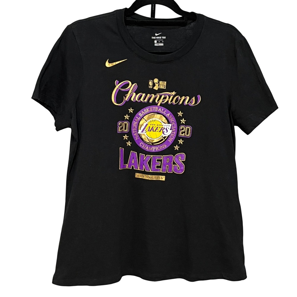 Nike Los Angeles Lakers 2020 NBA Finals Champions T-Shirt Black Gold‎ Womens L